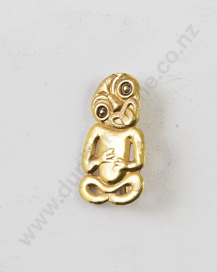 Modern 9ct Tiki Brooch Image 1++