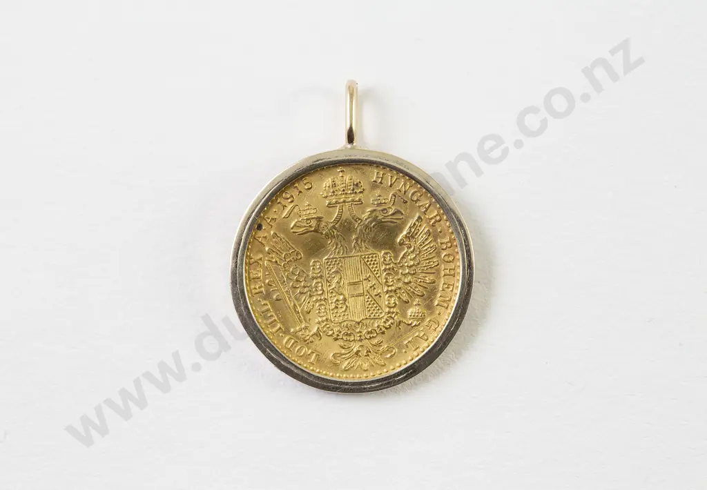 1915 Austrian 1 Ducat Re-strike Gold Coin Image 1++