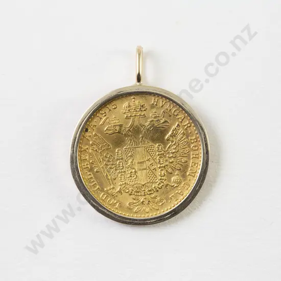 1915 Austrian 1 Ducat Re-strike Gold Coin