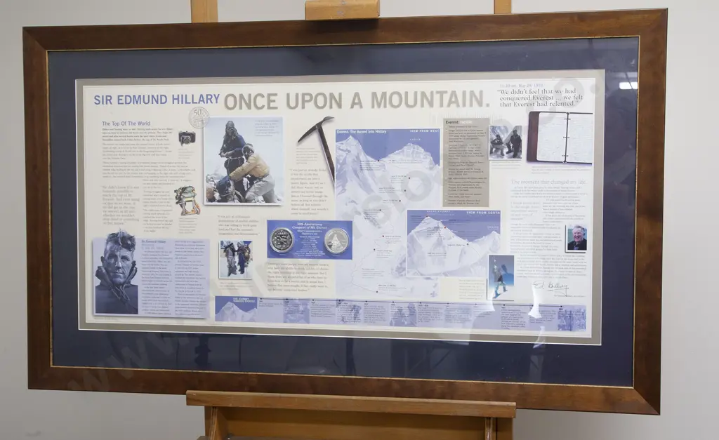 Framed Display 50th Anniversary Conquest of Mt. Everest Image 1++