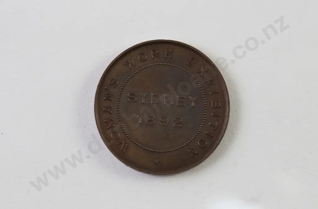 Woman's Work Exhibition Sydney 1892 Medal In Bronze Image 1++