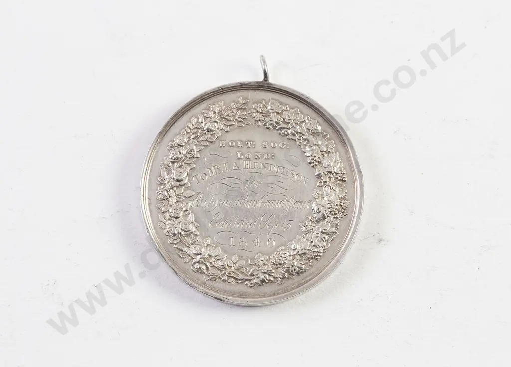Horticultural Society of London Silver Medallion Image 1++