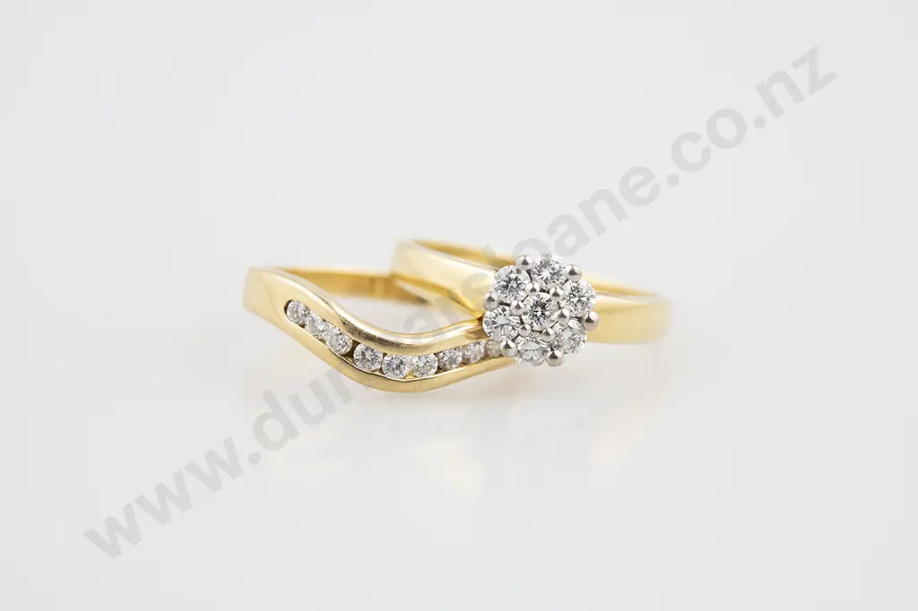 18ct Seven Stone Diamond Floret Cluster Ring Image 1++