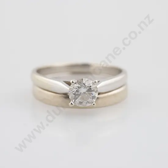 14ct White Gold Solitaire Diamond Ring