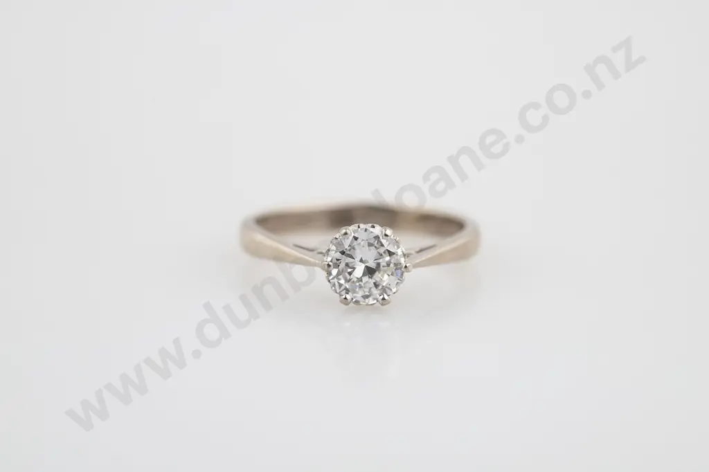 18ct White Gold Solitaire Diamond Ring Image 1++