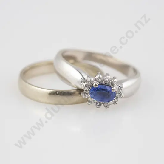 9ct 13stone Sapphire and Diamond Cluster Ring