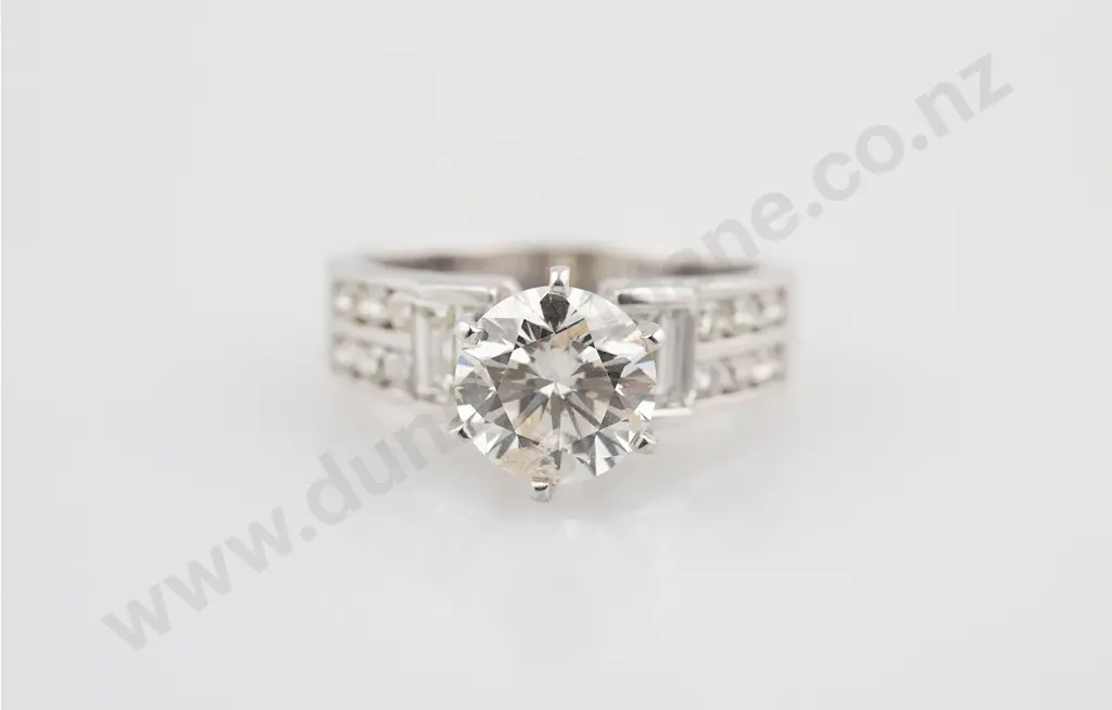 18ct White Gold Solitaire Diamond Ring Image 1++