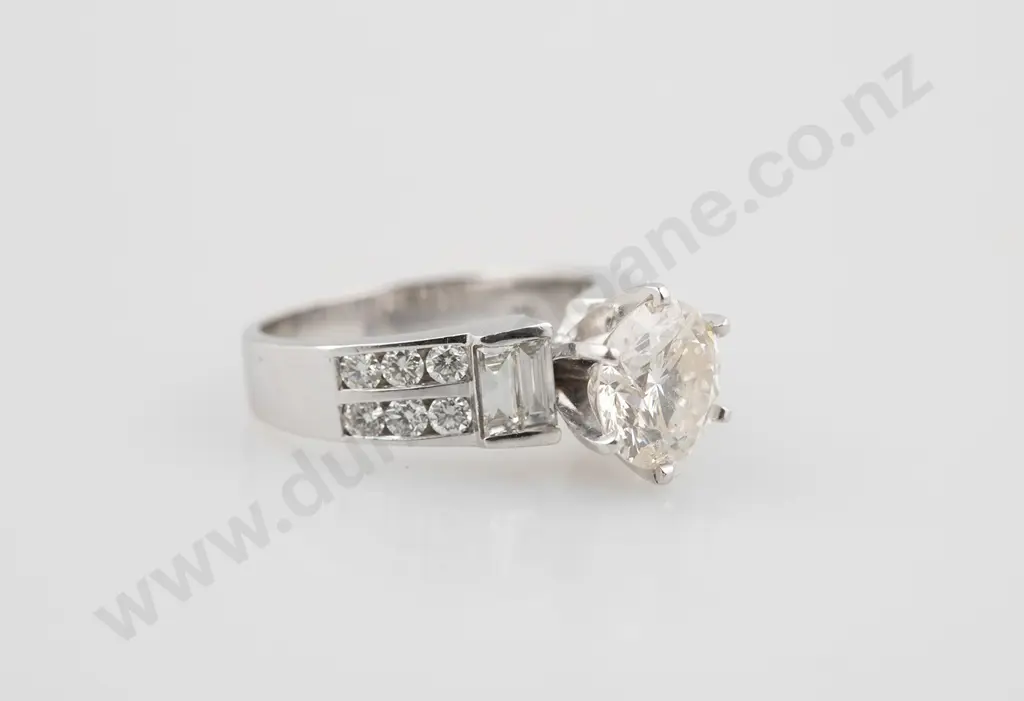 18ct White Gold Solitaire Diamond Ring Image 1++