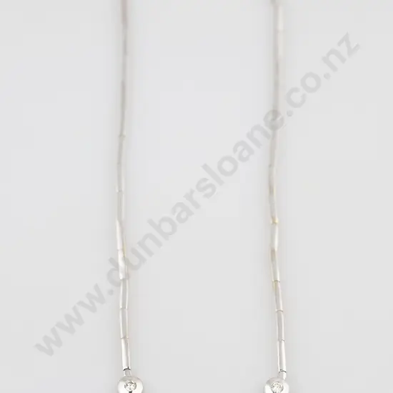 14ct White Gold Diamond Necklace
