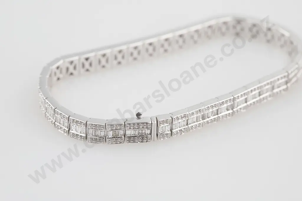 18ct White Gold Diamond Bracelet Image 1++