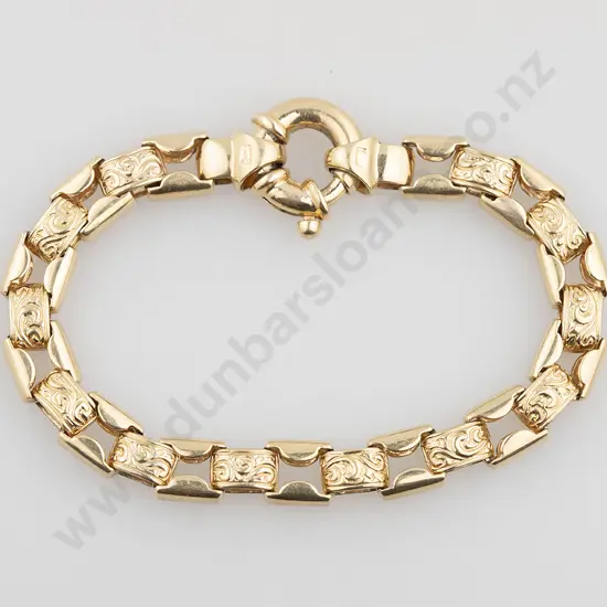 9ct Mixed Fancy Link Bracelet
