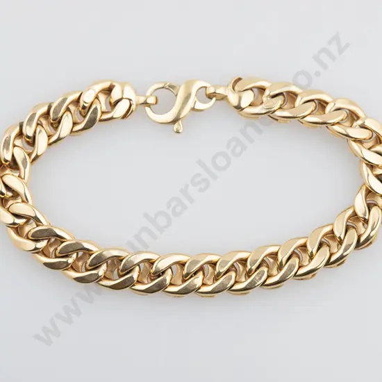 9ct Modern Flattened Curb Link Bracelet