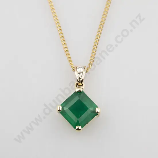 14ct & 10ct Single Emerald Pendant