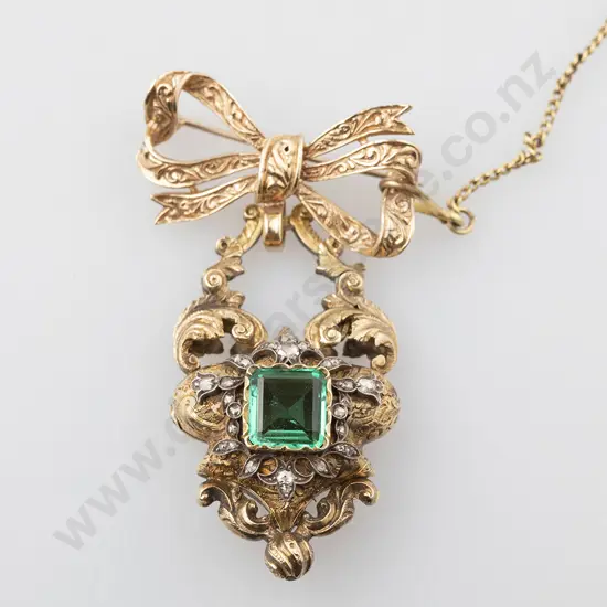 Early C19th Rolled Gold Emerald Locket