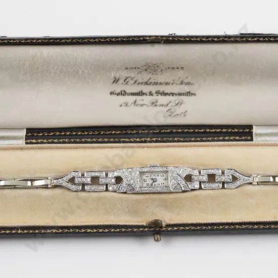 Art Deco 94stone Diamond Ladies Cocktail Wrist Watch