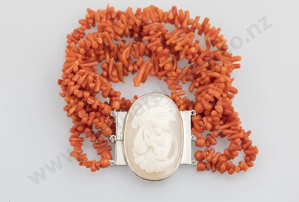 Victorian SIx Strand Red Coral Bracelet Image 1++