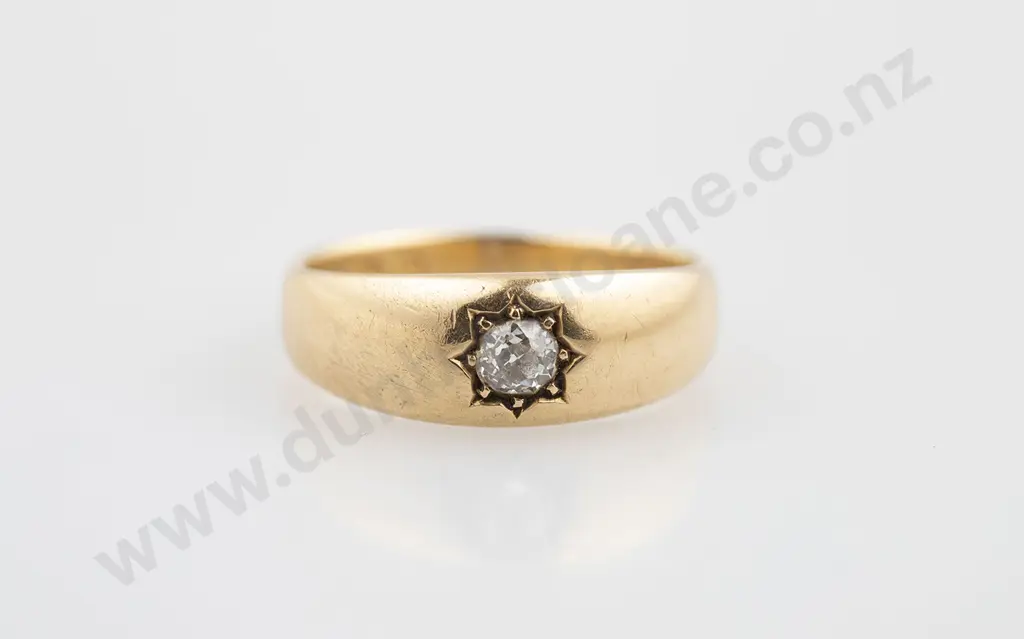 18ct Solitaire Diamond Band Image 1++