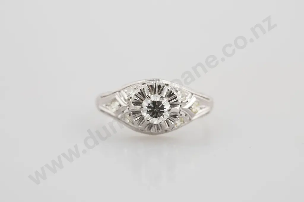 All Platinum Solitaire Diamond Ring Image 1++