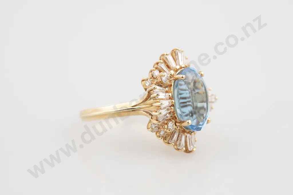 14ct 33stone Topaz & Diamond Cluster Ring Image 1++