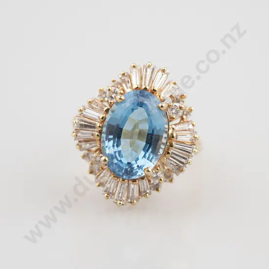 14ct 33stone Topaz & Diamond Cluster Ring