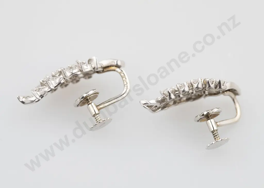 Pair 14ct Diamond Earrings Image 1++