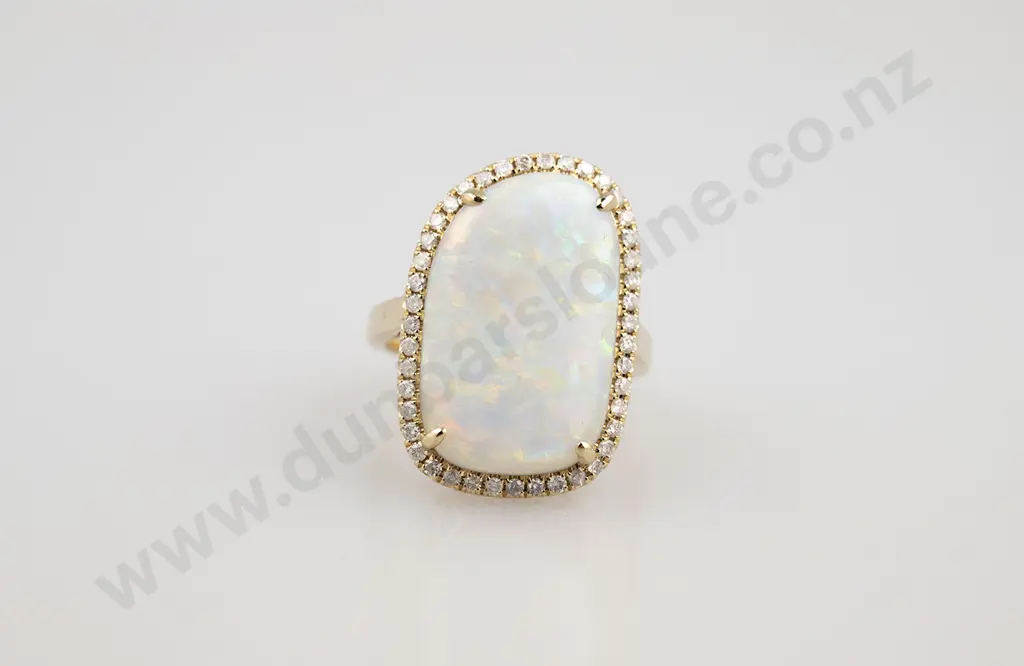 14ct Opal and Diamond Dress Ring Image 1++