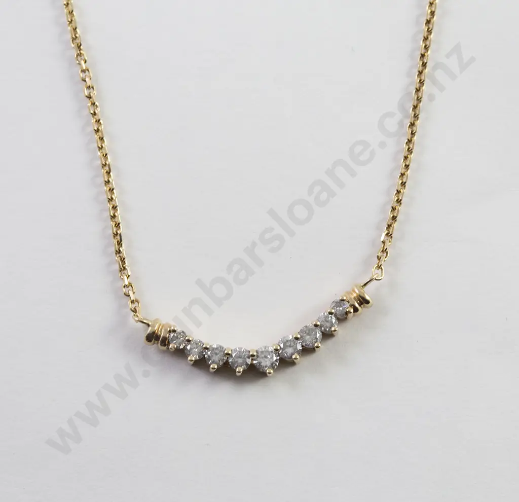 14ct Nine Stone Diamond Necklet Image 1++