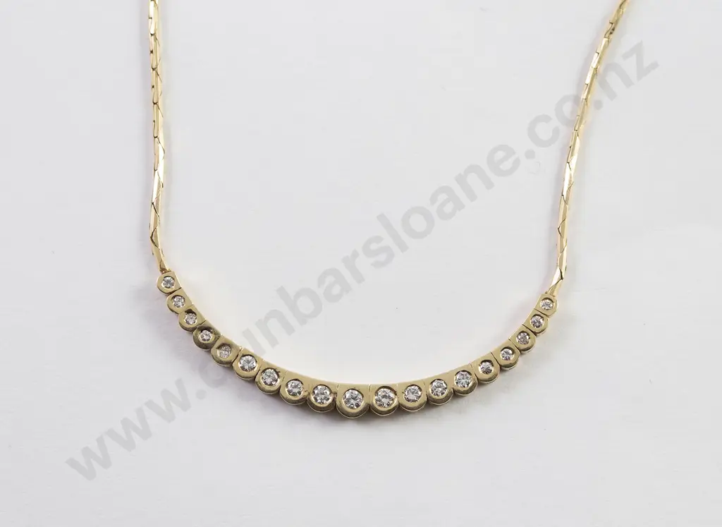 14ct 19stone Diamond Necklet Image 1++