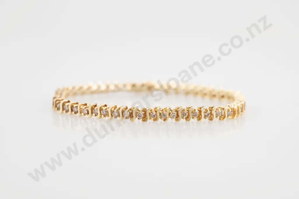 14ct 49stone Diamond Tennis Bracelet Image 1++