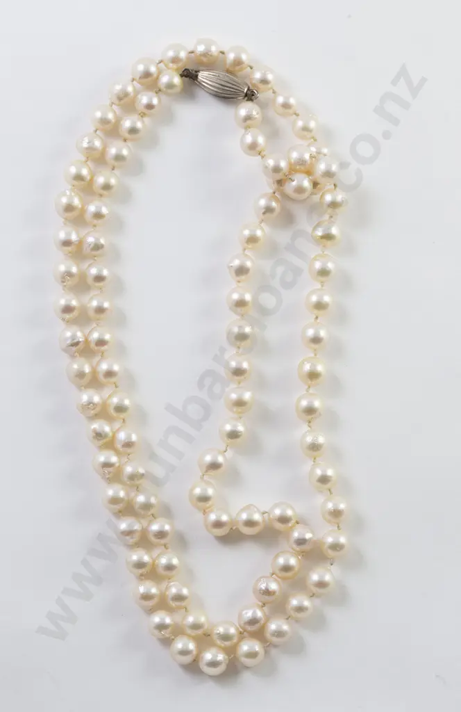 Single Strand Semi-Baroque Uniform Cultured Pearl Necklace Image 1++