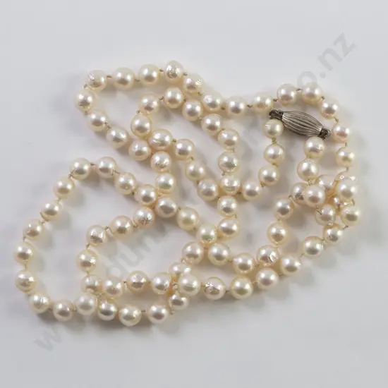 Single Strand Semi-Baroque Uniform Cultured Pearl Necklace