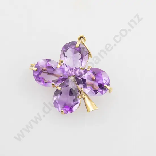 18ct Four Stone Amethyst Pendant