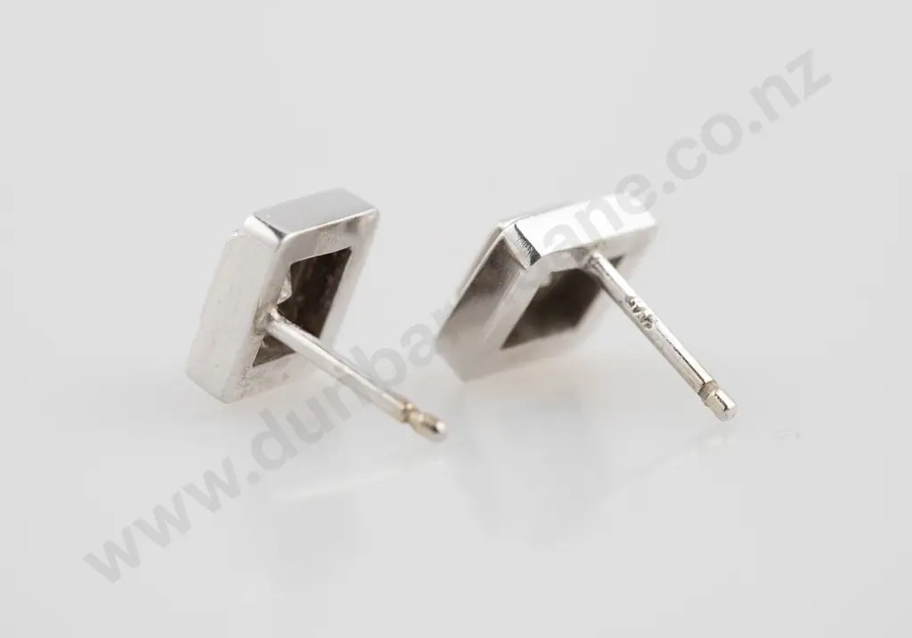 Pair 14ct White Gold Diamond Stud Earrings Image 1++