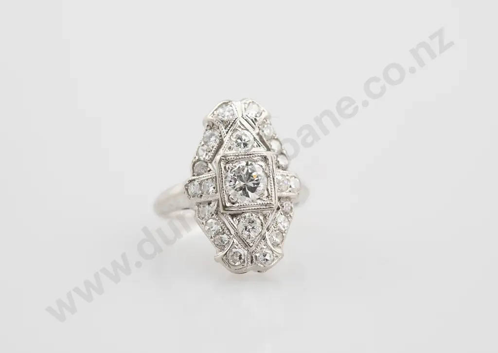 14ct White Gold 19stone Diamond Cluster Ring Image 1++
