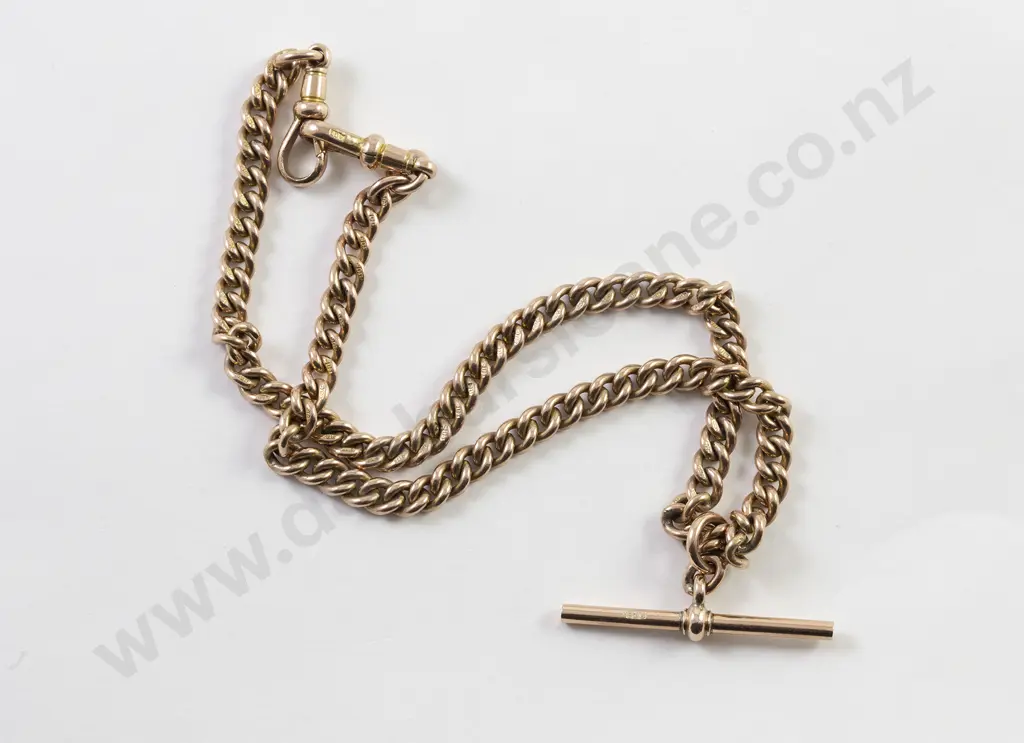 Heavy 9ct Uniform Curb Link Albert Chain Image 1++