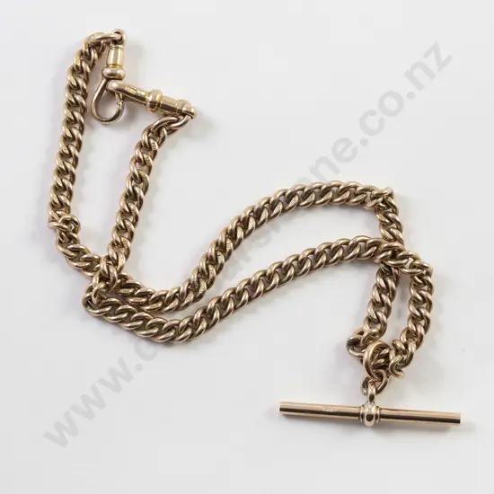 Heavy 9ct Uniform Curb Link Albert Chain