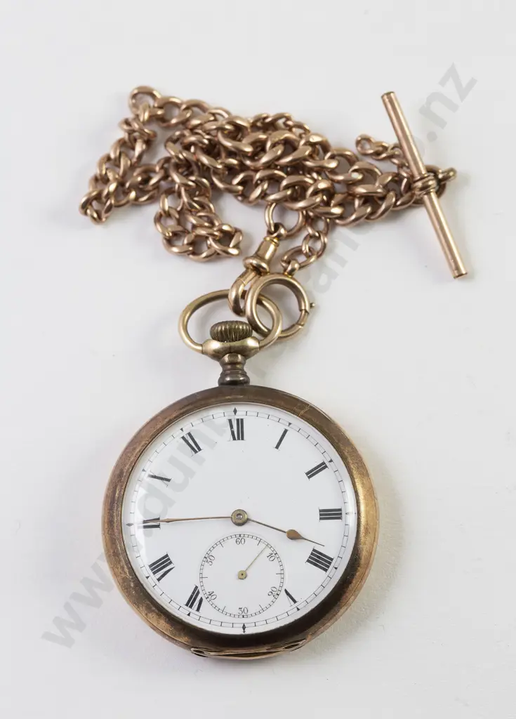 9ct Open Face Lever Wind Pocket Watch Image 1++