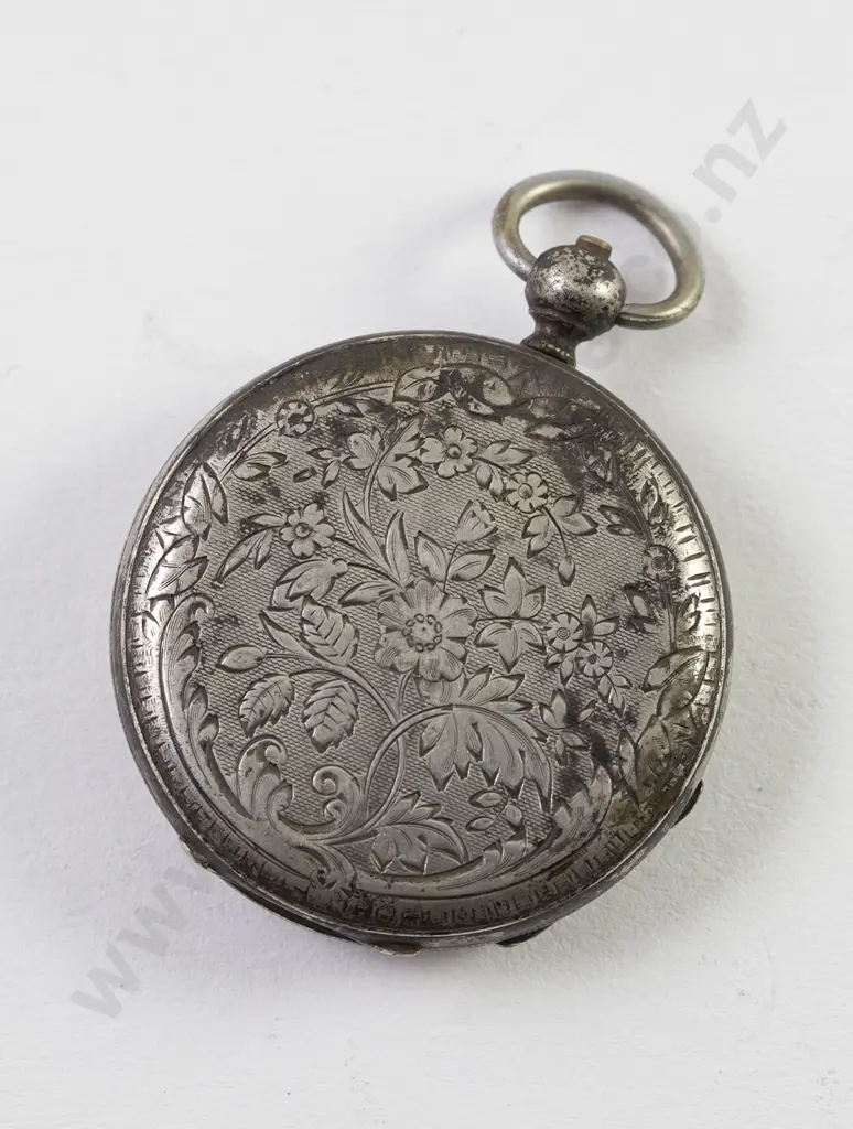 Silver Cased Small Open Face Key Wind Pocket Watch Image 1++