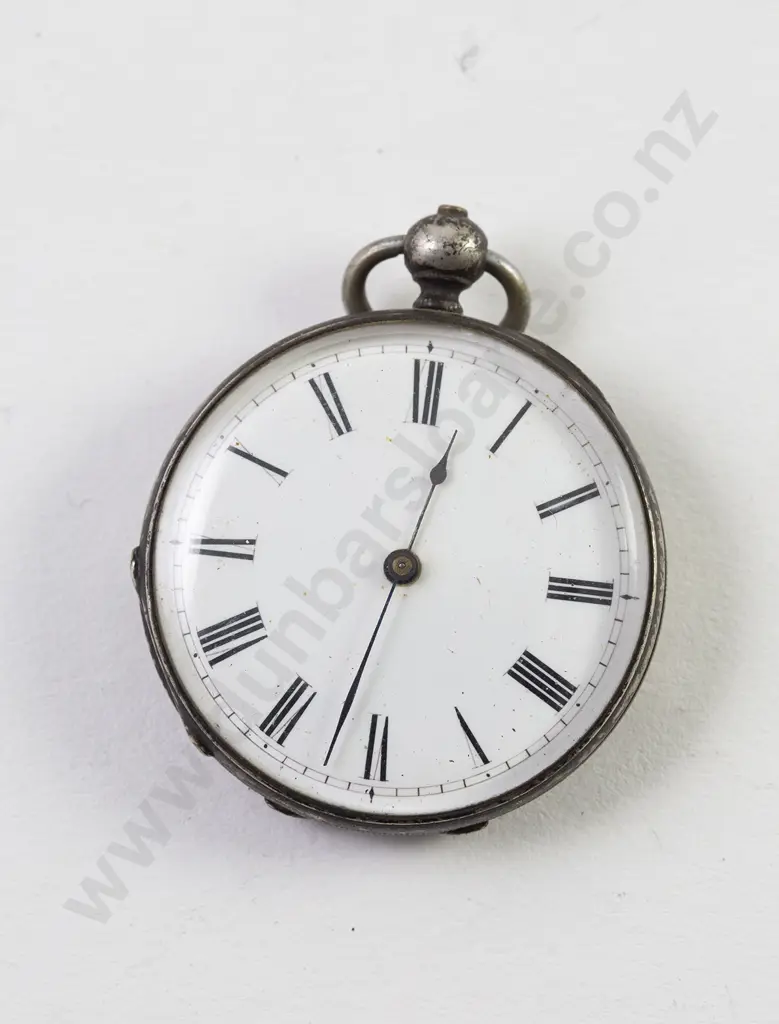 Silver Cased Small Open Face Key Wind Pocket Watch Image 1++