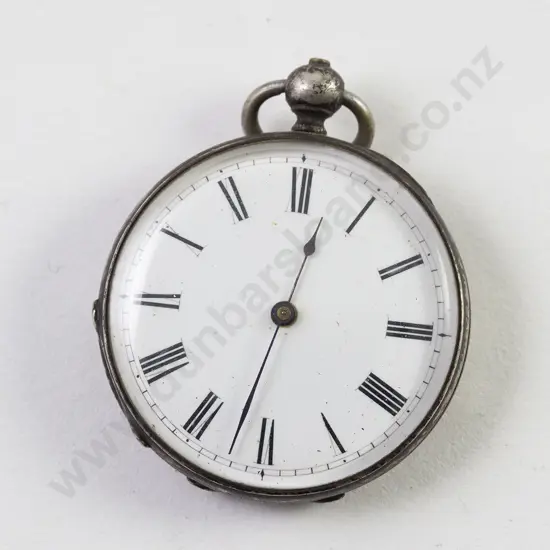 Silver Cased Small Open Face Key Wind Pocket Watch