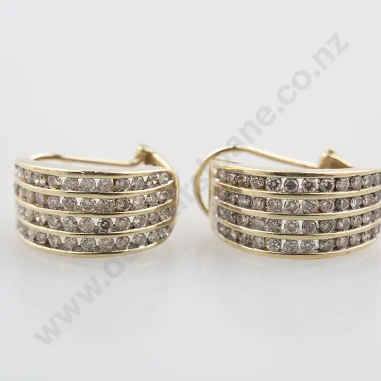 10ct Diamond Half Hoop Earrings