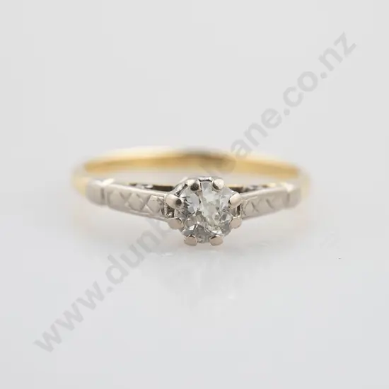18ct and Platinum Solitaire Diamond Ring