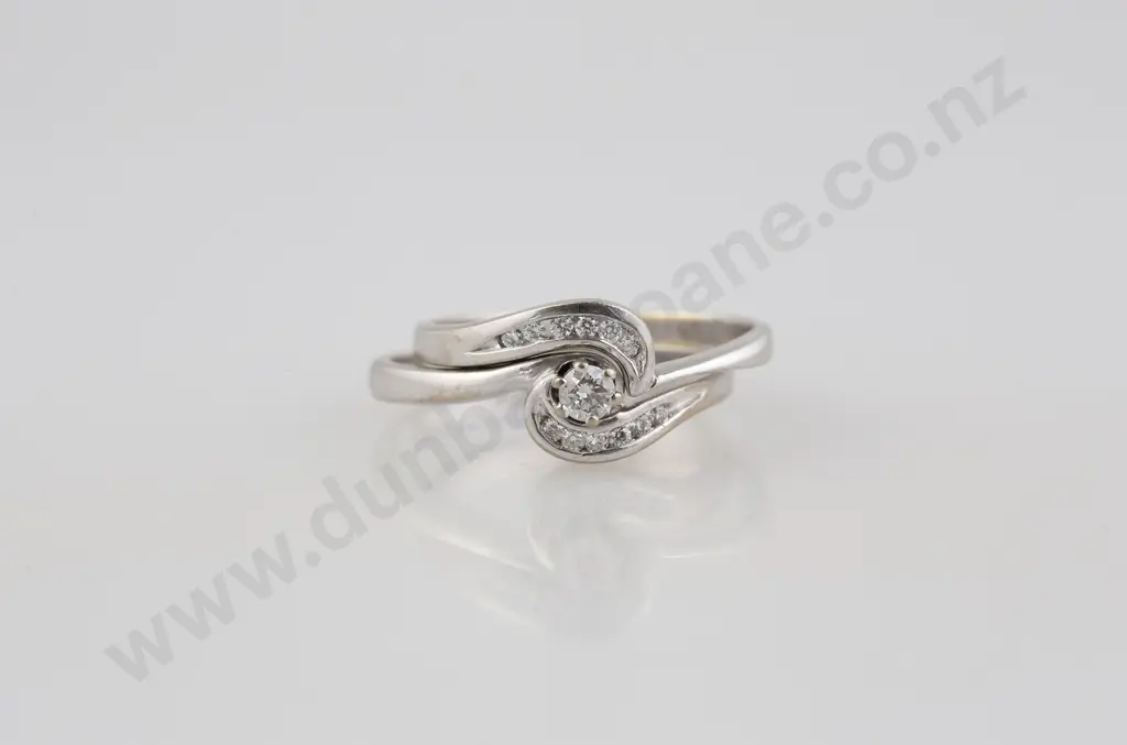 18ct White Gold Solitaire Diamond Ring Image 1++