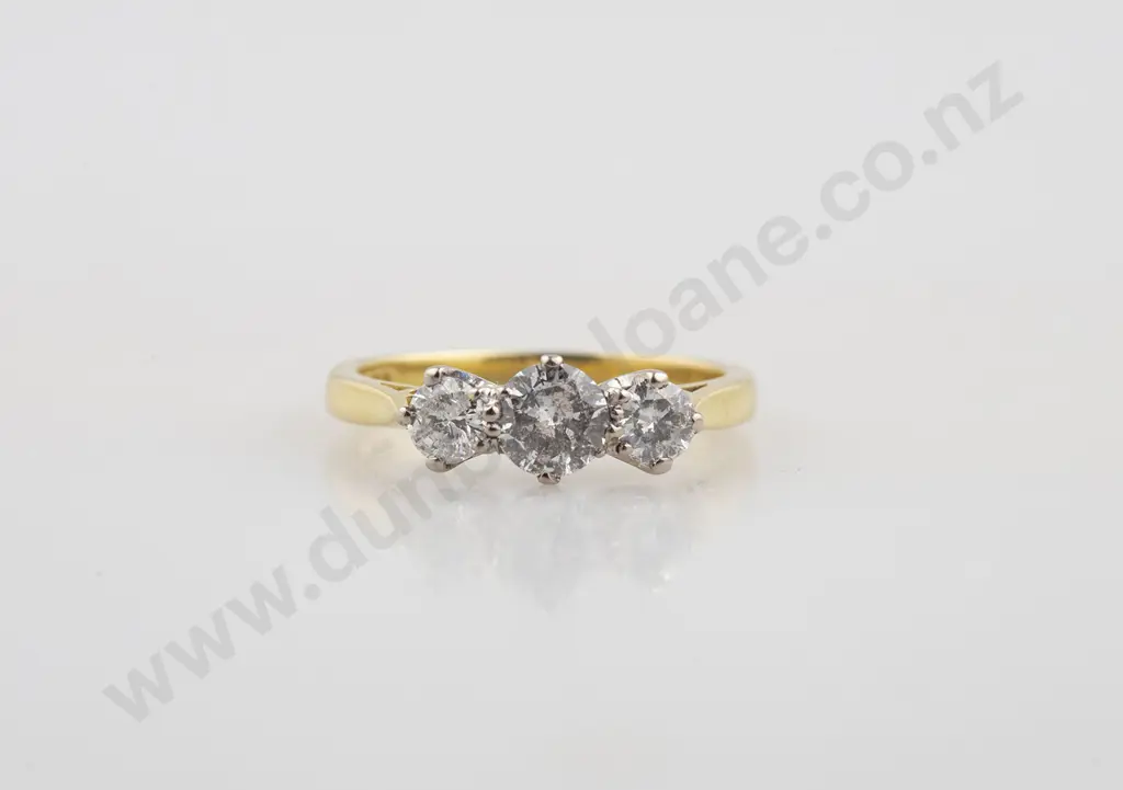 18ct Three Stone Diamond Bridge Ring Image 1++