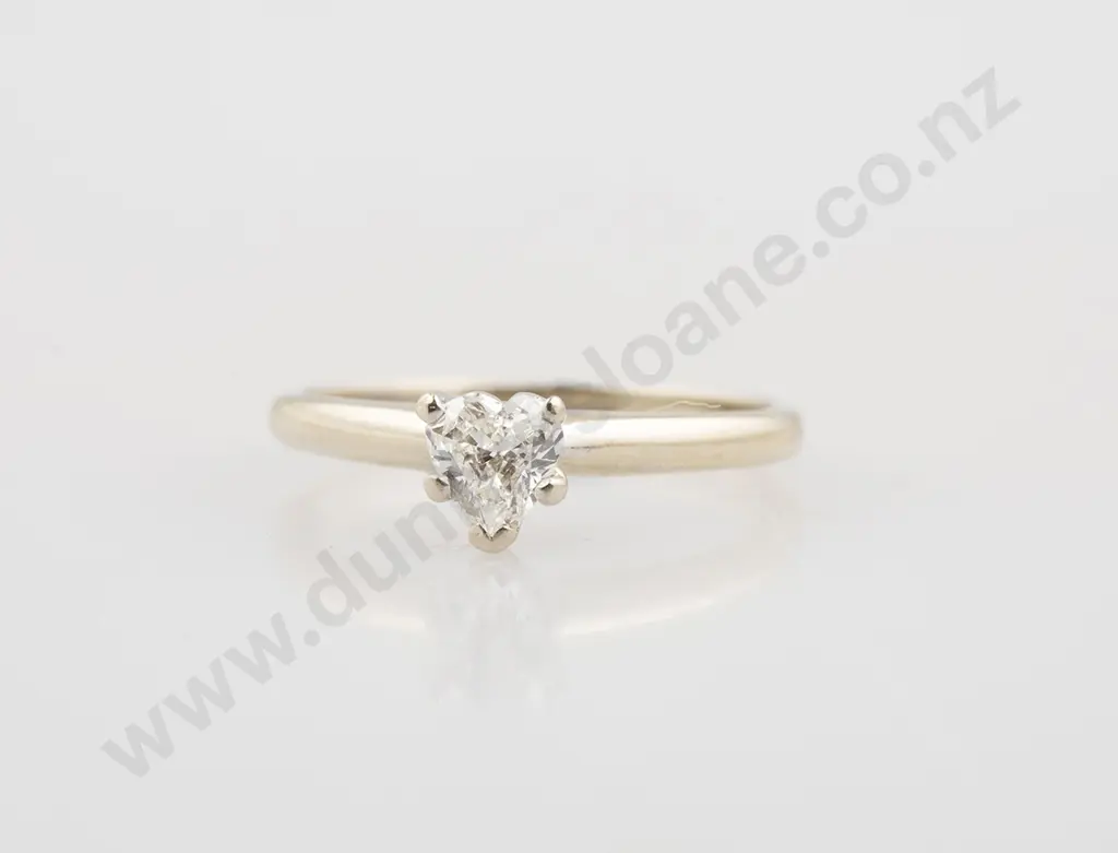 14ct White Gold Solitaire Diamond Ring Image 1++