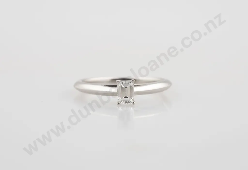 Tiffany & Co All Platinum Solitaire Diamond Ring Image 1++