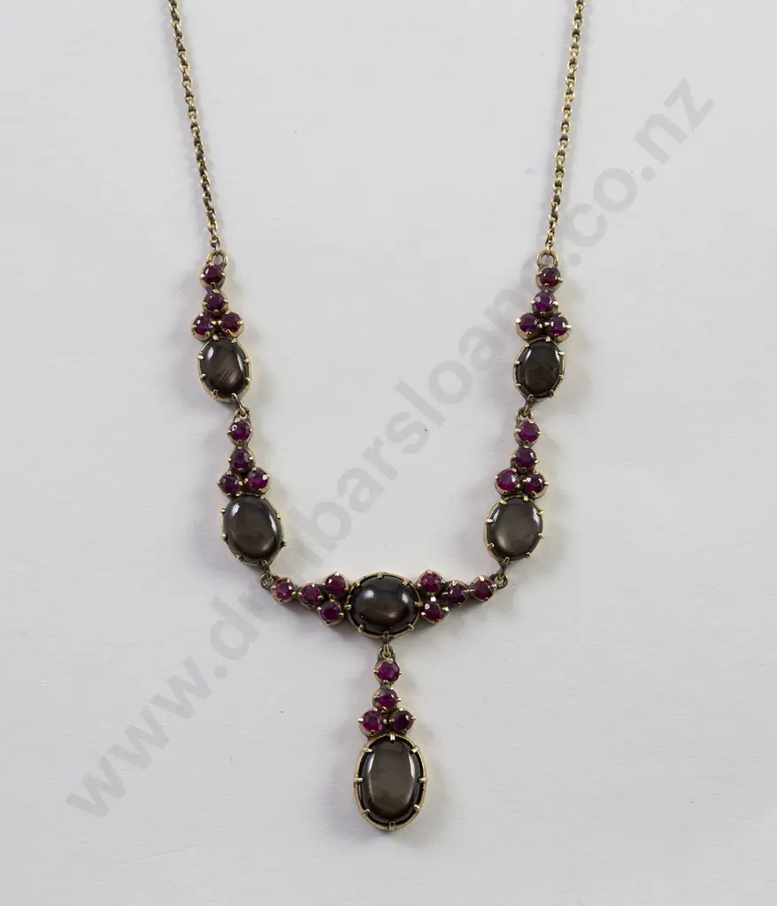 9ct Ruby and Star Sapphire Necklet Image 1++