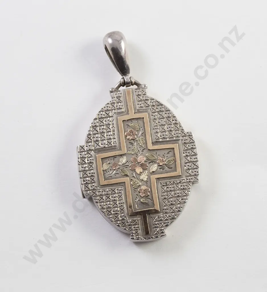 Late C19th Sterling Large Photo Locket Pendant Image 1++