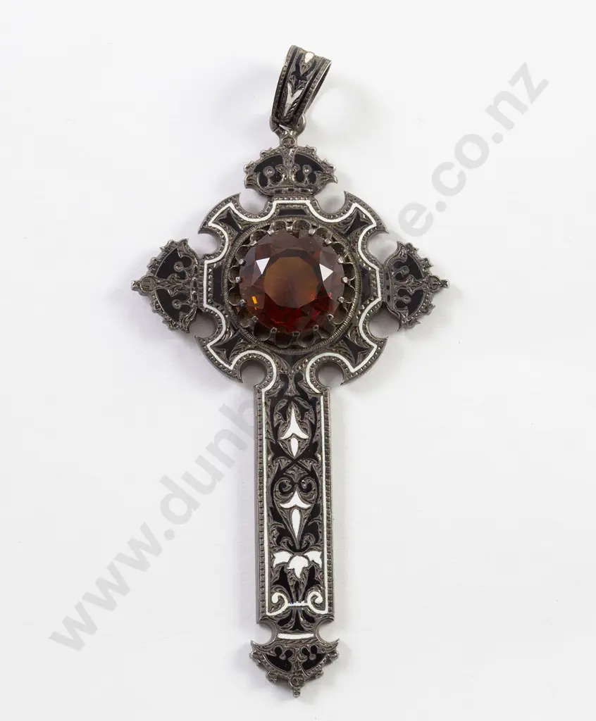 Victorian Memorial Silver Cross Pendant Image 1++