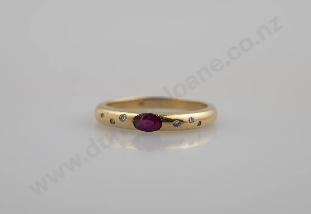 18ct Seven Stone Ruby & Diamond Band Image 1++